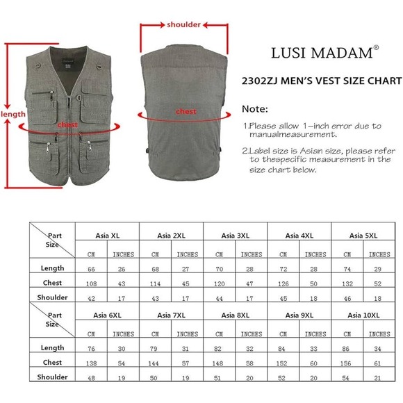 Men's Linen Hunting Travel Utility Vest - SZ 2XL - Multi-Pocketed M560 - Picture 8 of 12